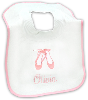Baby's Bib with Ballet Slipper Design